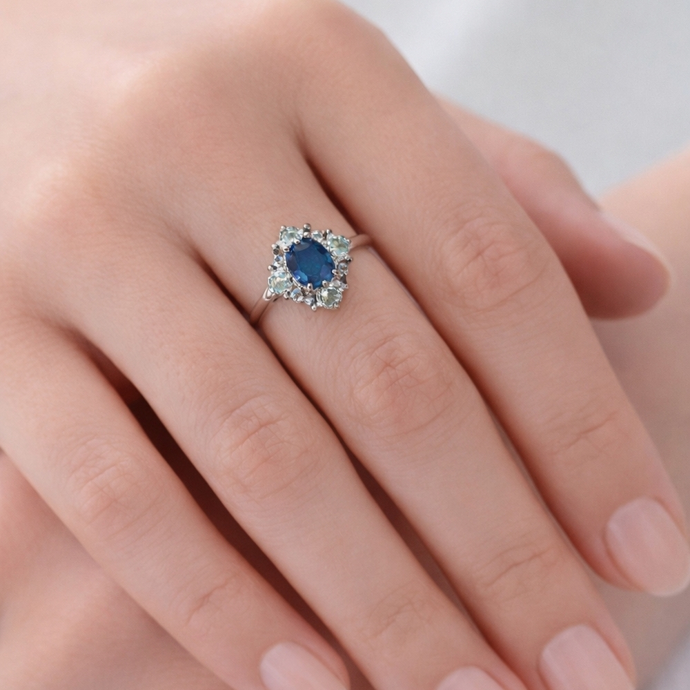 925 Sterling Silver Blue Sapphire Ring | Natural Gemstone